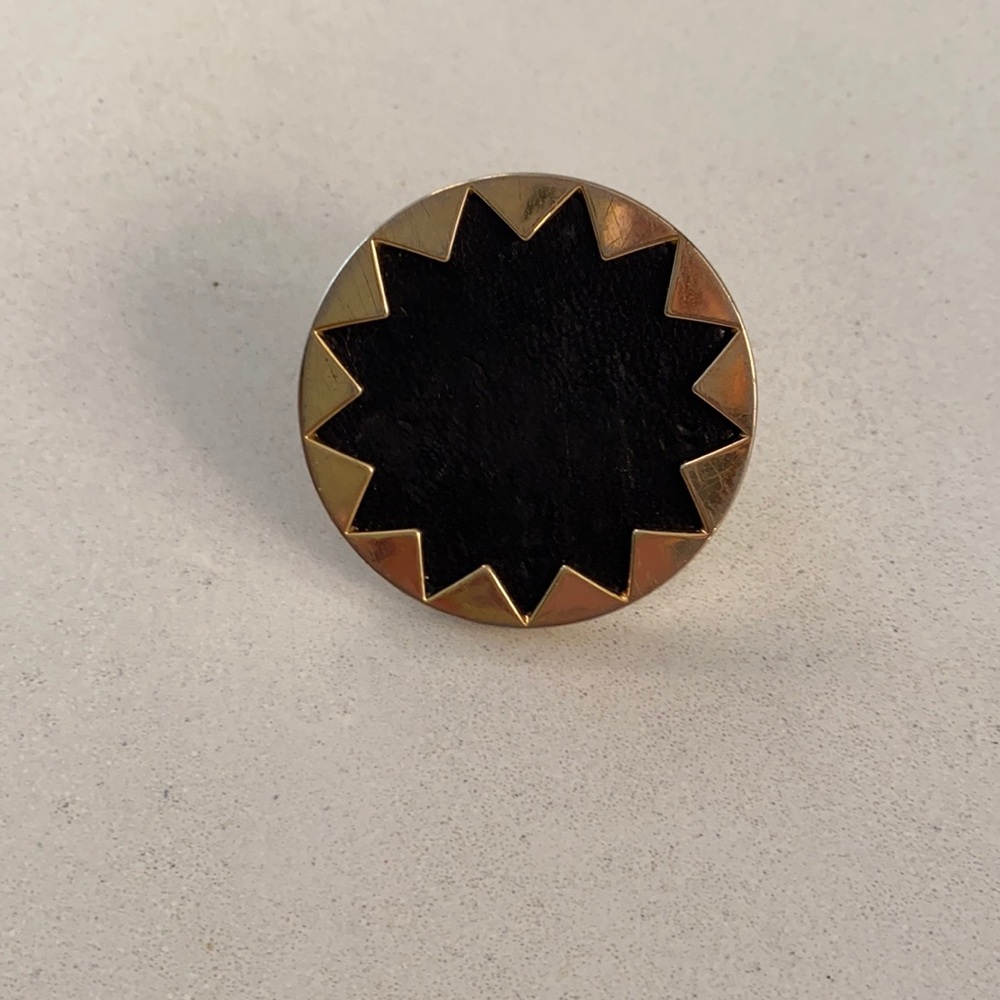 House of Harlow 1960 Gold leather oversized rings